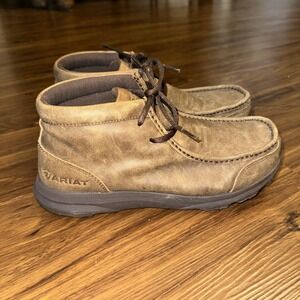 Ariat Spitfire Boots Moc Toe Shoes Brown Bomber Leather 10021723 Mens Size 9.5D